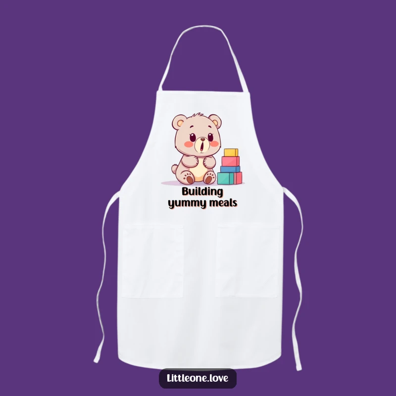 Funny Baby Bear Building Blocks Apron: Kitchen Surprise Gift for Chefs