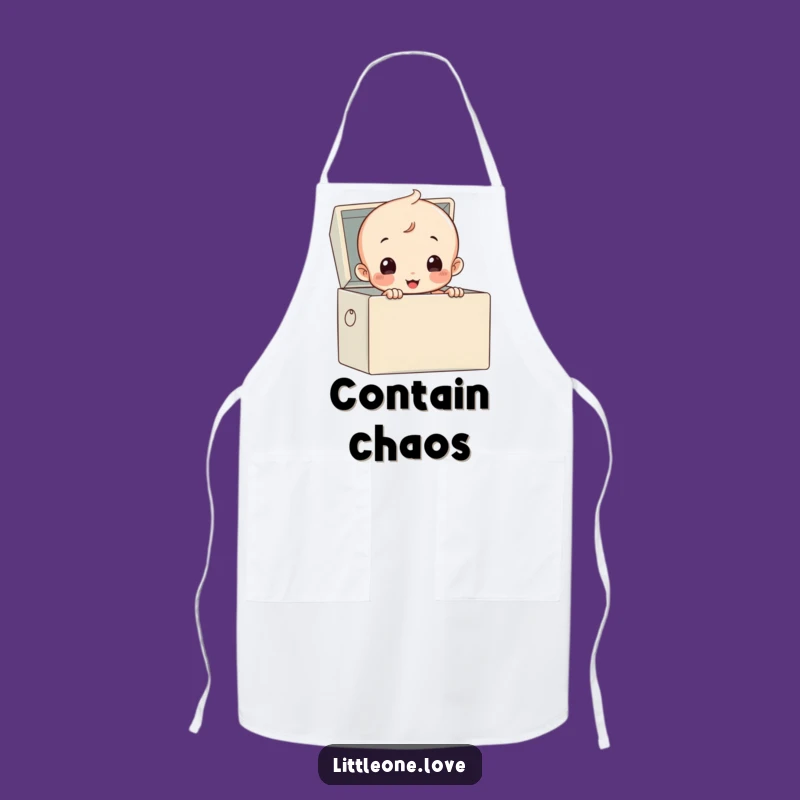 Funny Baby Toy Box Apron - Cute Diapered Chef Character Kitchen Gift