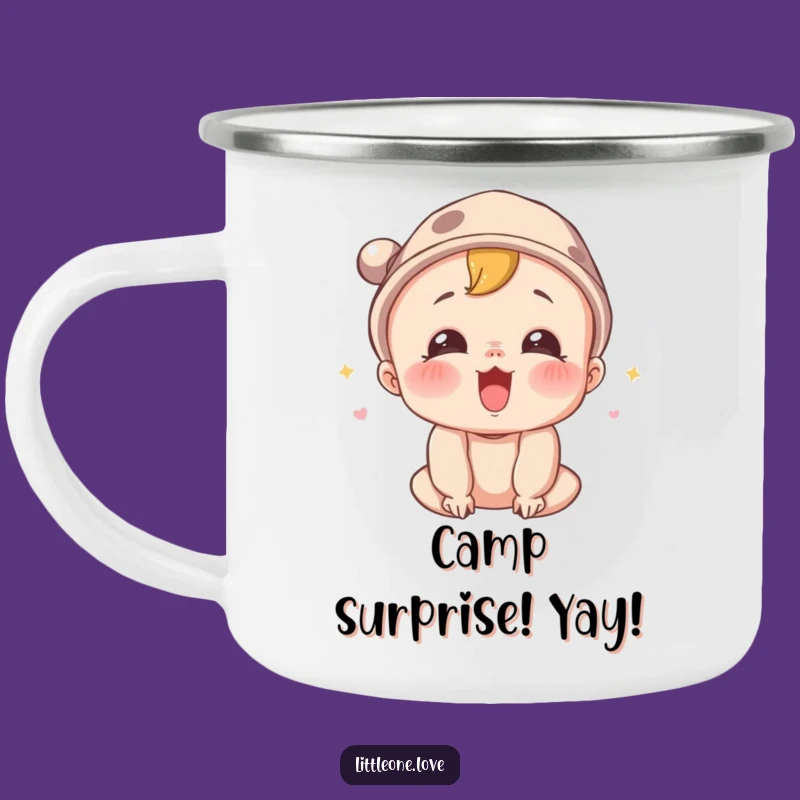 Funny Surprised Baby Squeal Camping Mug - Durable Hat Cup, Great Funny Gift for Outdoor Excitement