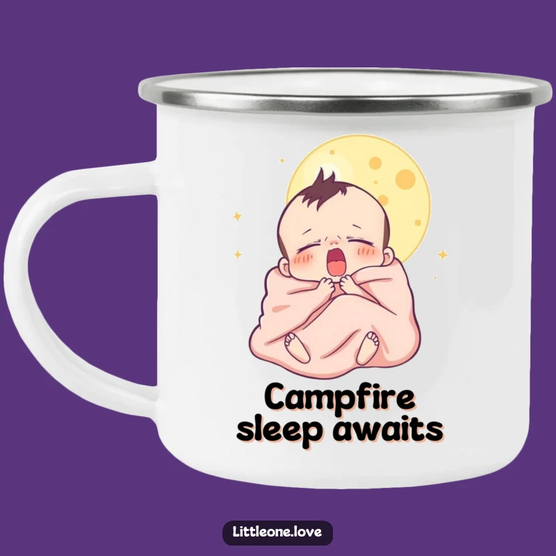 Funny Sleepy Baby Moon Camping Mug - Durable Yawning Character Cup, Great Funny Gift for Outdoors