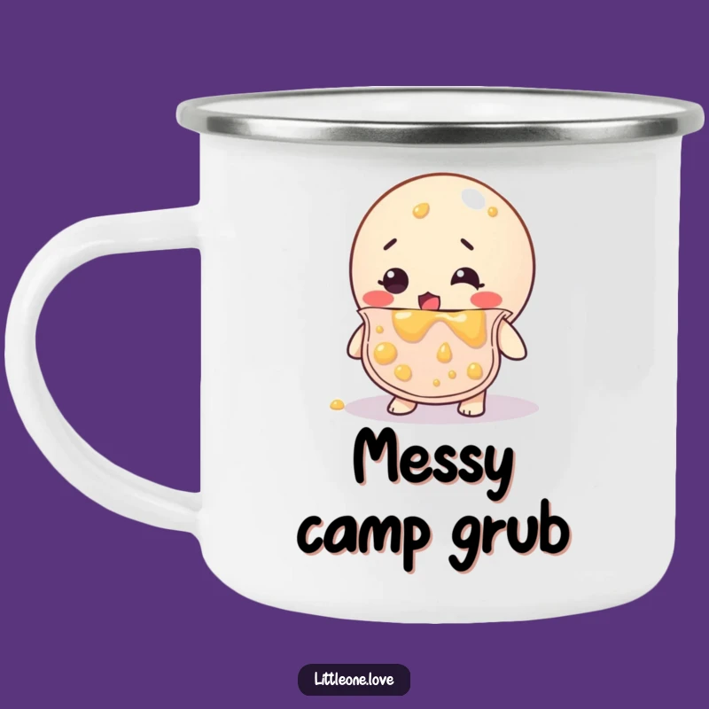 Funny Bewildered Baby Ball Bib Covered In Food Camping Mug - Outdoor Gift