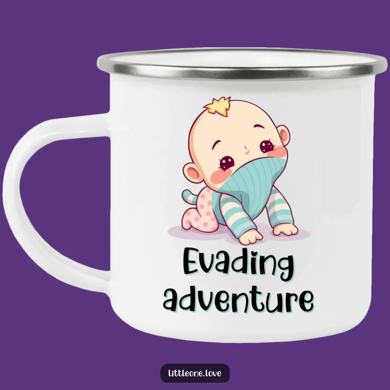 Funny Enamel Mug: Sock Puppet's Mischievous Escape Adventure