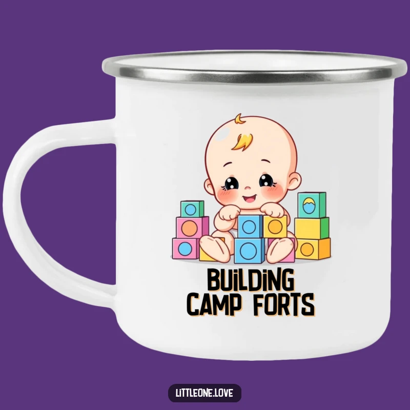 Funny Playful Baby Blocks Camping Mug - Durable Toddler Cup, Great Funny Gift for Outdoor Builders