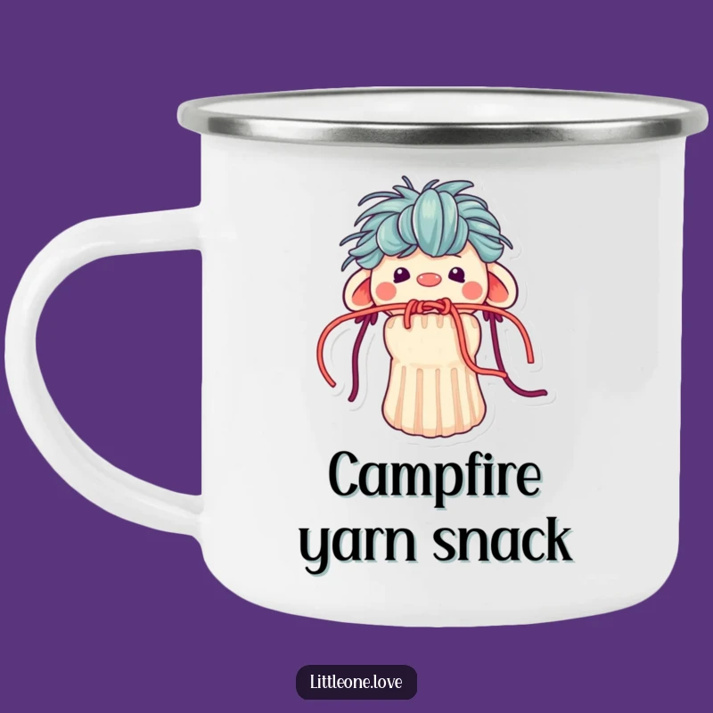 Funny Sock Puppet Yarn Mouth Stuck Camping Mug - Outdoor Craft Gift