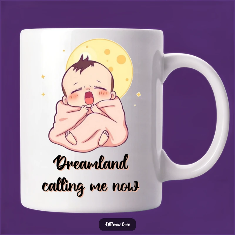 Funny Sleepy Baby Moon Mug - Adorable Yawning Character, Perfect Funny Gift for New Parents