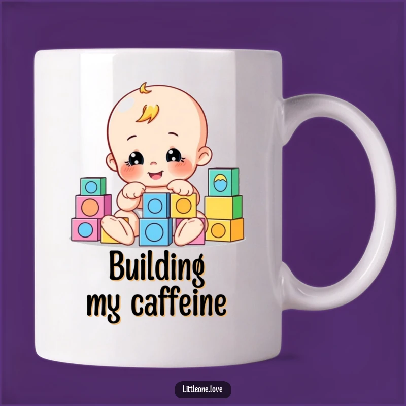 Funny Playful Baby Blocks Mug - Cheerful Toddler Character Cup, Perfect Funny Gift for Builders