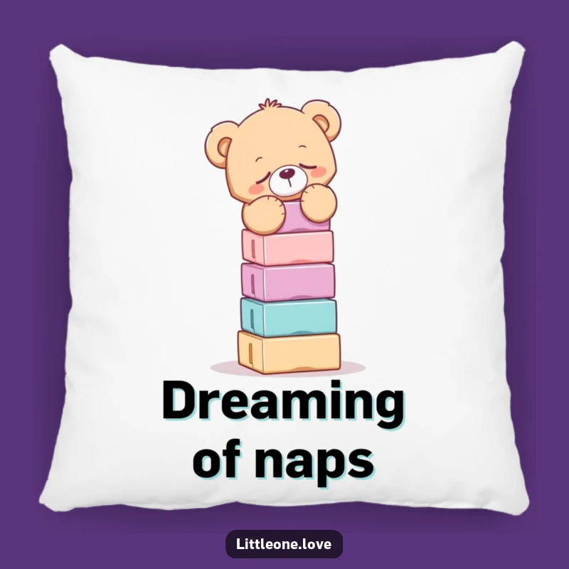 Funny Sleepy Teddy Bear Balancing Blocks Pillow - Comfy Hug Gift