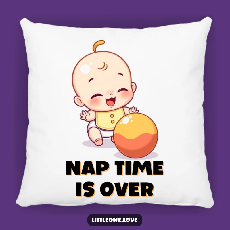 Funny Baby Pillow: Soft cushion with giggling infant chasing ball, a comforting funny gift