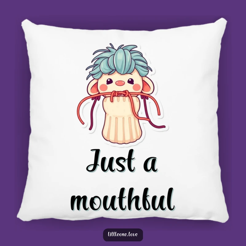 Funny Sock Puppet Yarn Mouth Stuck Pillow - Cozy Craft Comfort Gift