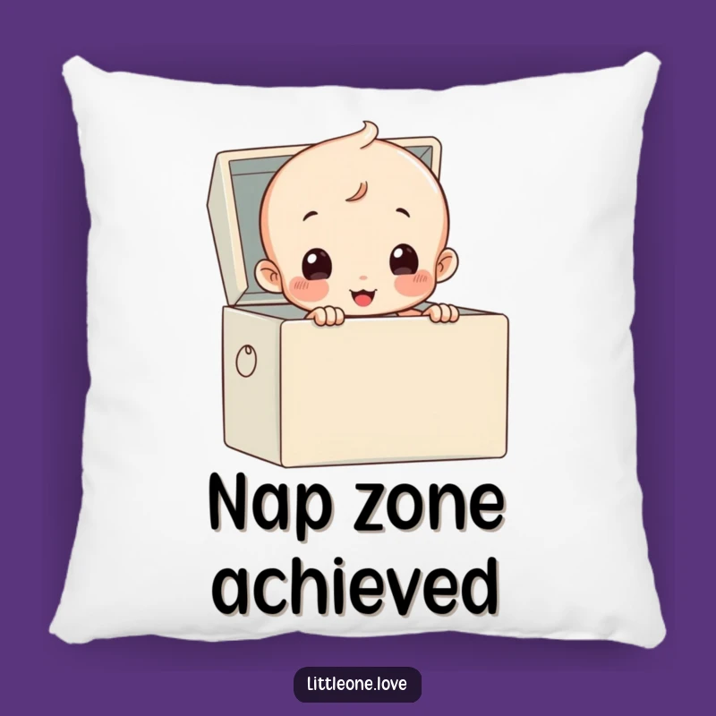 Funny Baby Toy Box Pillow - Cute Diapered Character Comfort Gift