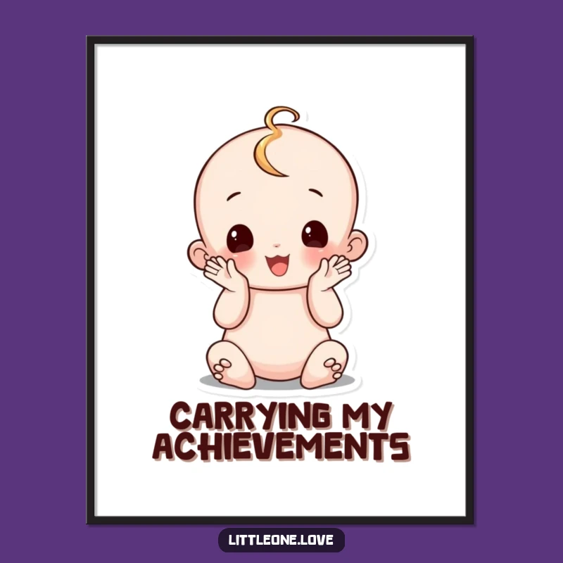 Funny Wobbly Baby Clapping Digital Art: Instant Celebration Decor Gift