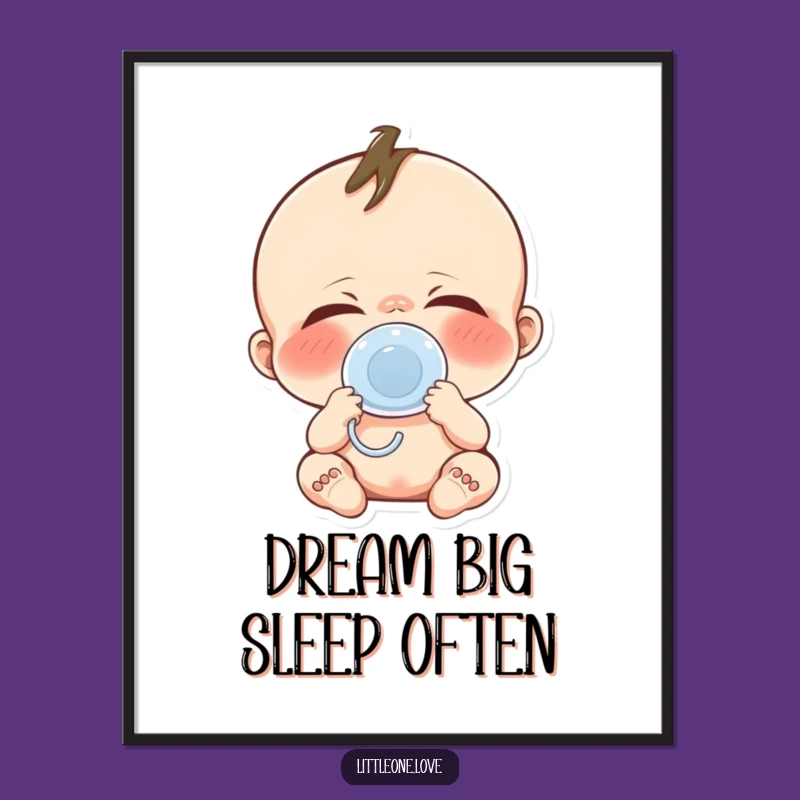 Funny Baby Yawn Digital Art: Cute Character Download, Instant Gift