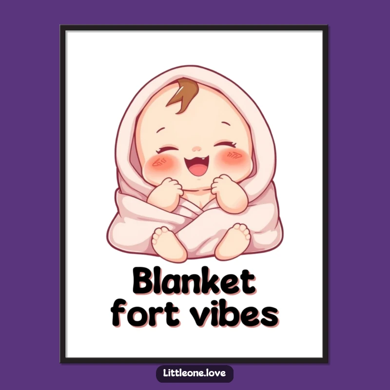 Funny Baby Gurgle Digital Art: Chubby Character Print, Nursery Gift