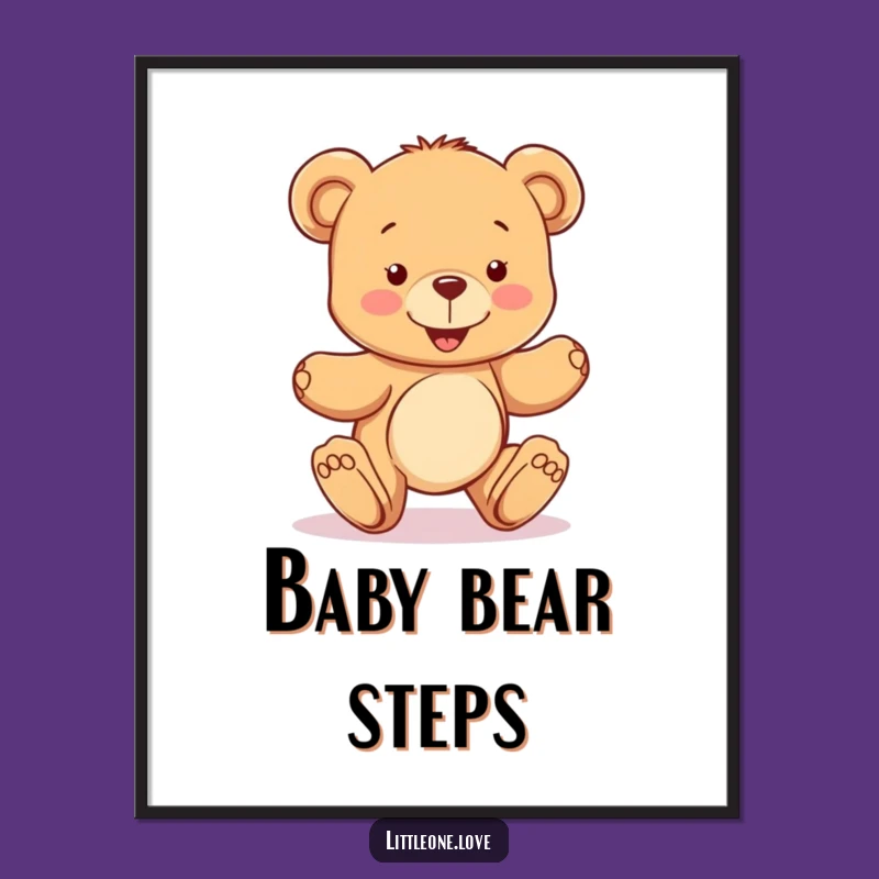 Funny Digital Art: Teddy Bear's Wobbly Steps Decor