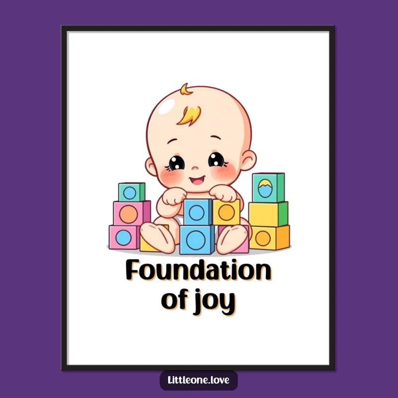 Funny Playful Baby Blocks Digital Art - Toddler Printable, Instant Funny Gift for Playful Decor