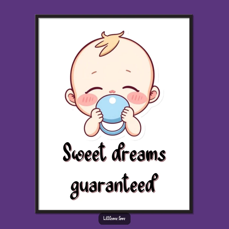 Funny Sleepy Baby Pacifier Digital Art: Instant Downloadable Calm