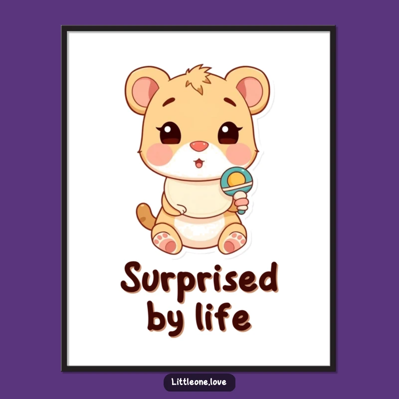 Funny Baby Animal Rattle Digital Art: Instant Adorable Surprise