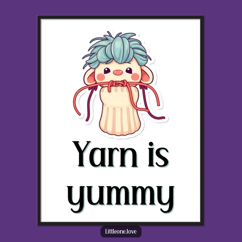 Funny Sock Puppet Yarn Mouth Stuck Art - Instant Crafty Gift