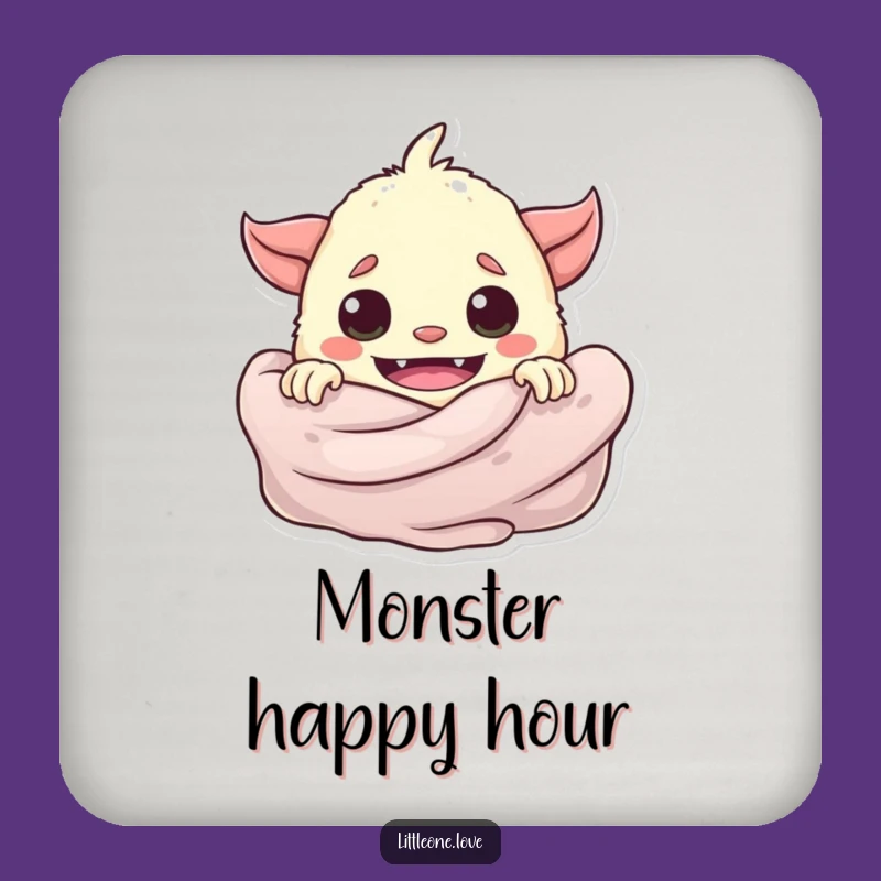 Funny Baby Monster Blanket Coaster Set: Protect Surfaces with Playful Spookiness