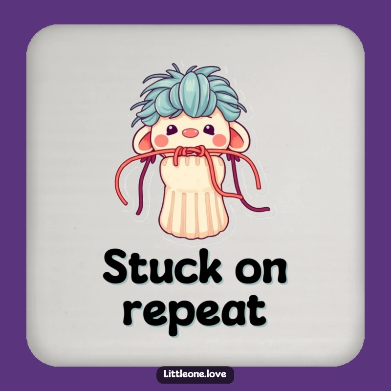 Funny Sock Puppet Yarn Mouth Stuck Coaster - Party Craft Gift