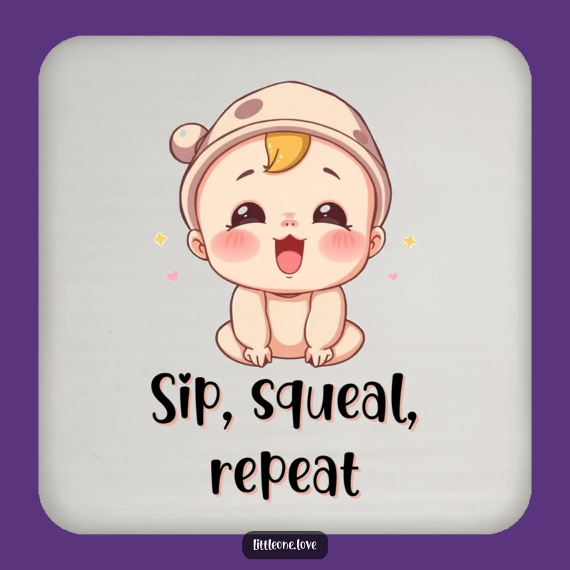 Funny Surprised Baby Squeal Coaster - Hat Drink Protector, Cute Funny Gift for Tables