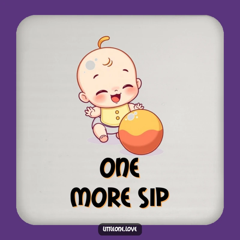 Funny Baby Coaster: Protect surfaces with giggling infant chasing ball, a cute funny gift