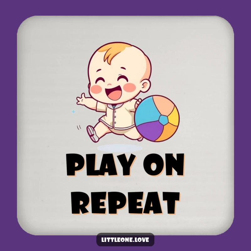 Funny Toddler Ball Chase Coaster: Giggling Kid Playtime Drink Protector Gift