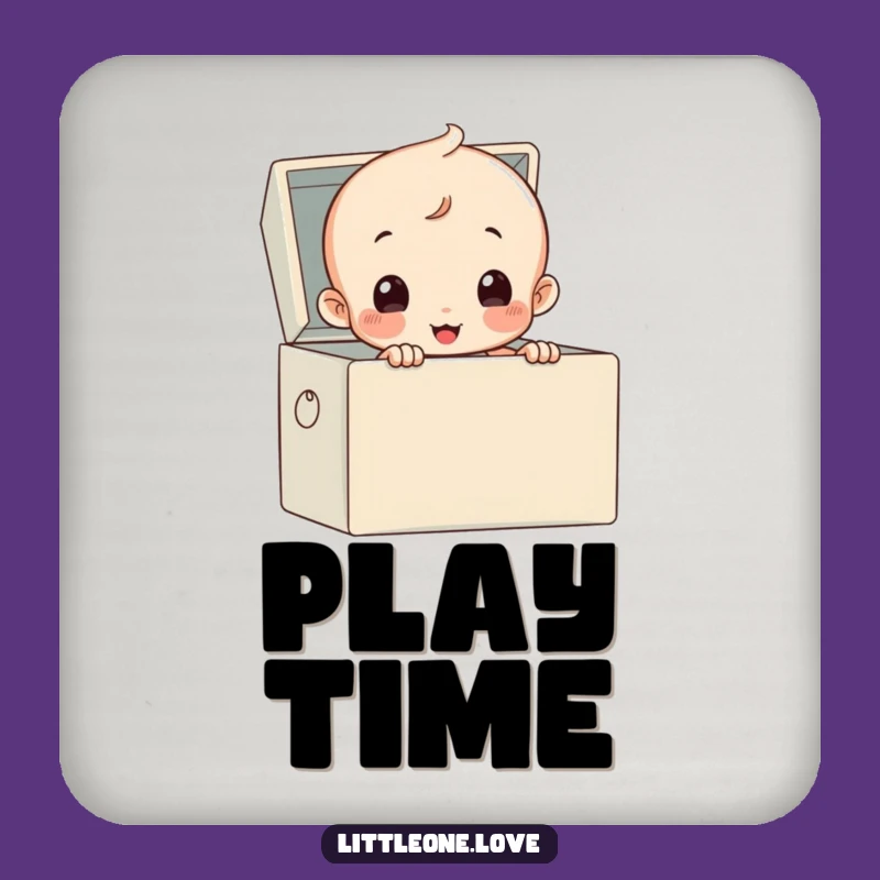 Funny Baby Toy Box Coaster - Cute Diapered Character Drink Protector Gift