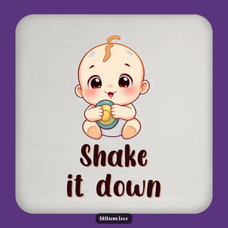 Funny Chubby Baby Rattle Coaster Set: Protect Surfaces with Cute Humor