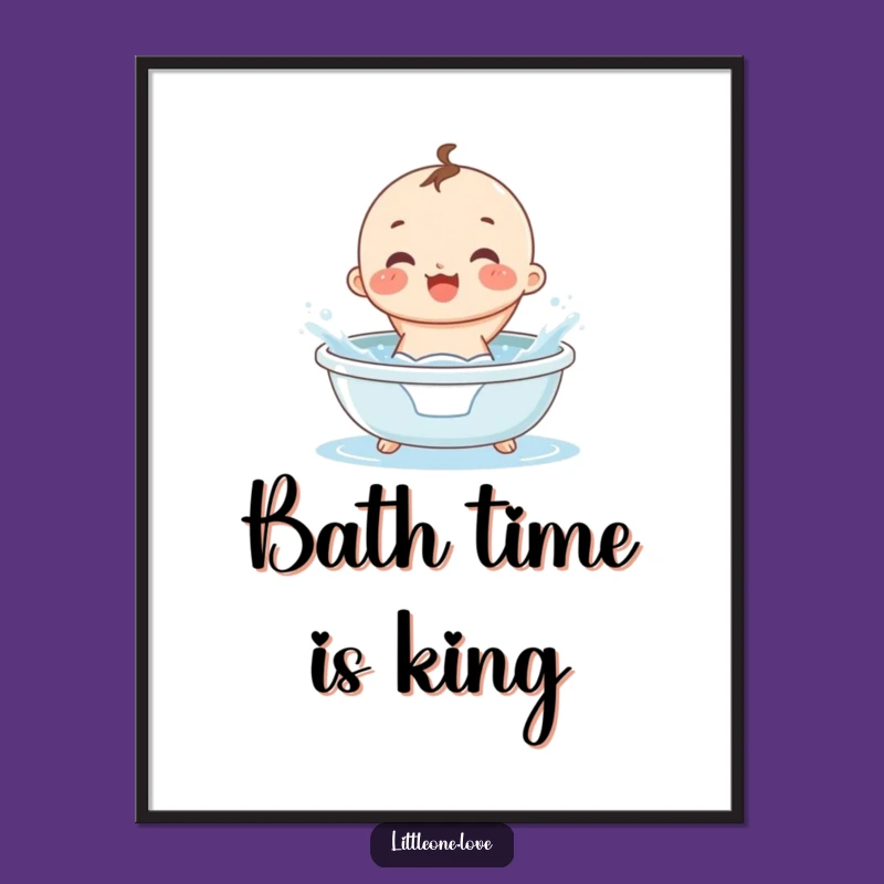 Funny Splashing Baby Poster: Adorable Diaper Humor for Any Room