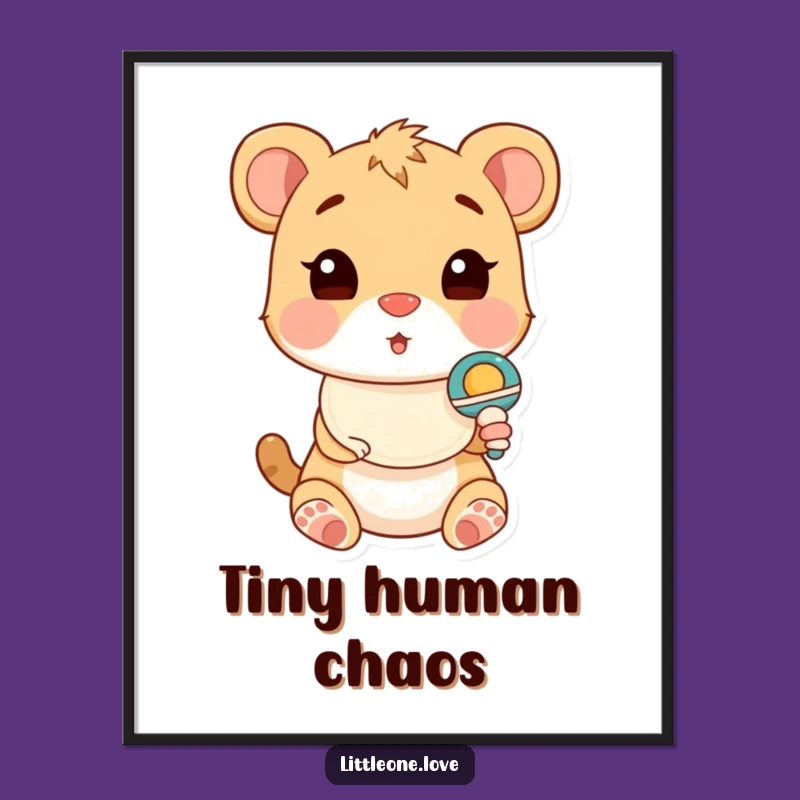 Funny Baby Animal Rattle Poster: Adorable Surprise for Your Walls