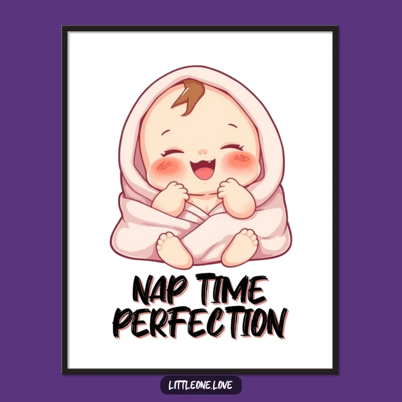 Funny Baby Delight Poster: Chubby Character Blanket Art, Nursery Gift
