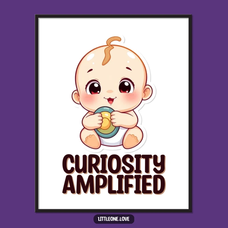 Funny Chubby Baby Rattle Poster: Whimsical Nursery & Home Decor