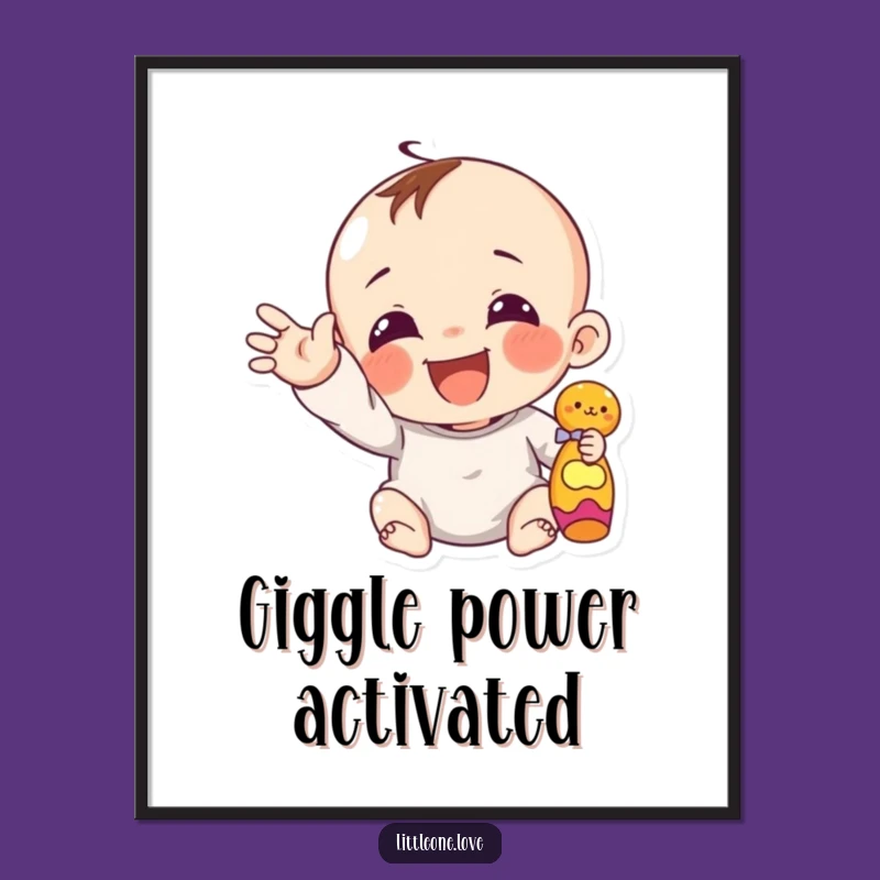Funny Giggling Baby Toy Poster: Adorable Nursery Decor with Humor