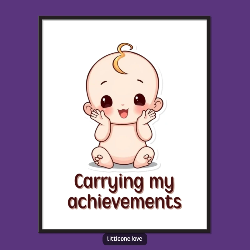 Funny Wobbly Baby Clapping Poster: Joyful Milestone Wall Art Gift