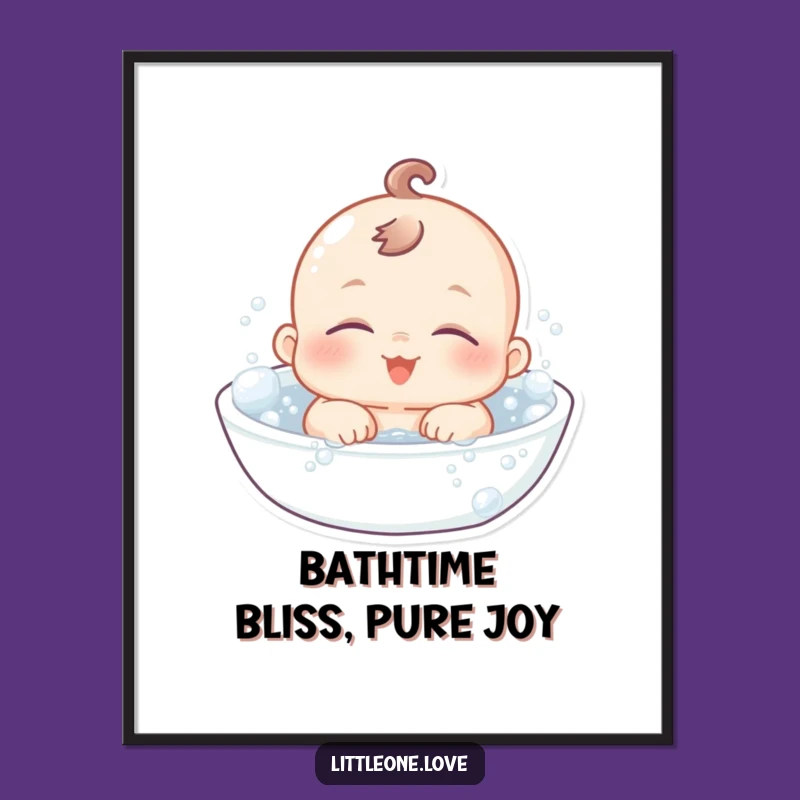Free Printable Wall Art: Happy Bath Baby, Sweet Downloadable Decor
