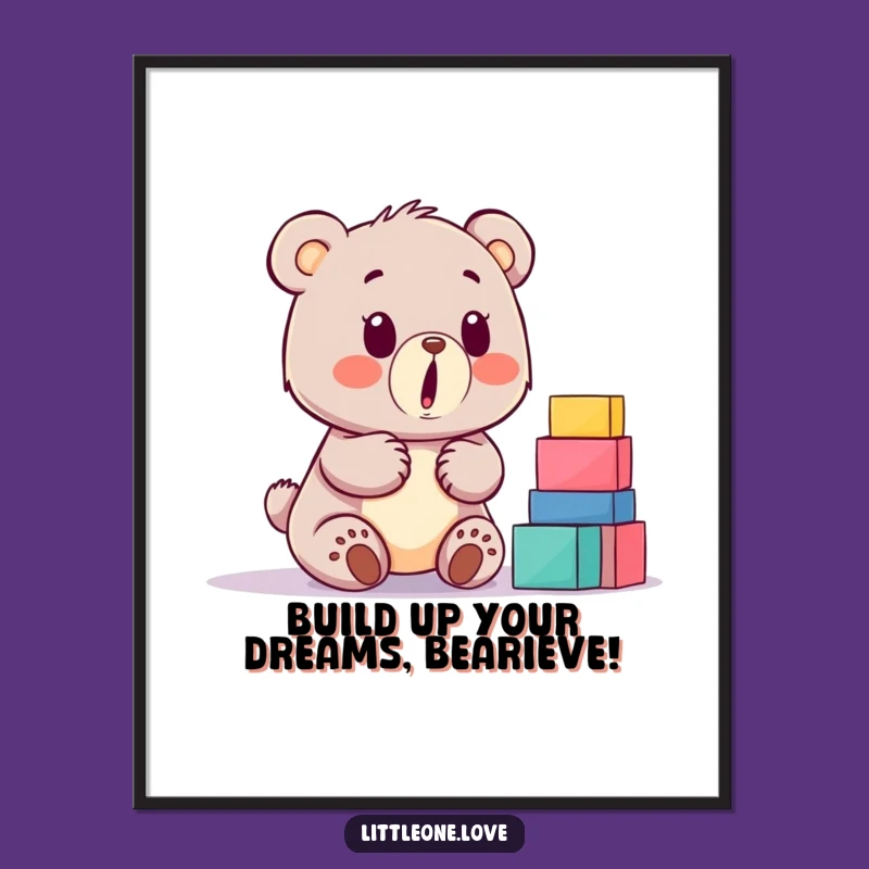 Free Printable Baby Bear Wall Art - Funny Downloadable Cub Nursery Decor Gift