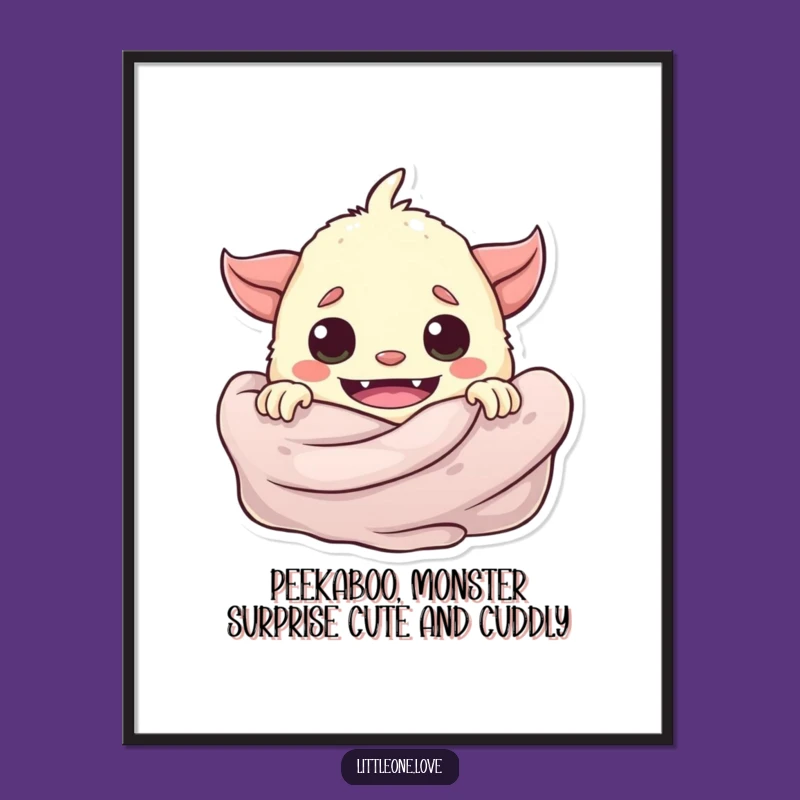Free Printable Funny Baby Monster Wall Art - Peekaboo Character Downloadable Nursery Art