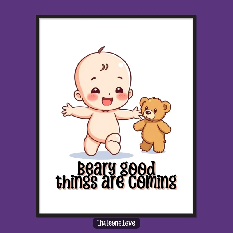 Free Printable Happy Baby Wall Art - Cute Downloadable Nursery Decor Gift