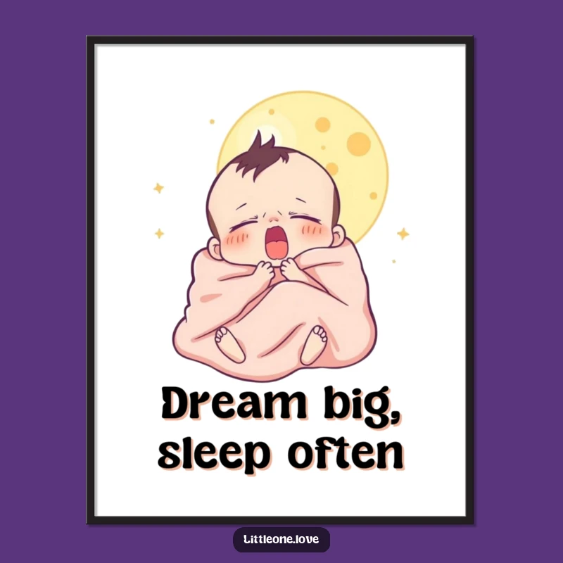Free Printable Sleepy Baby Wall Art - Funny Downloadable Nursery Decor Gift