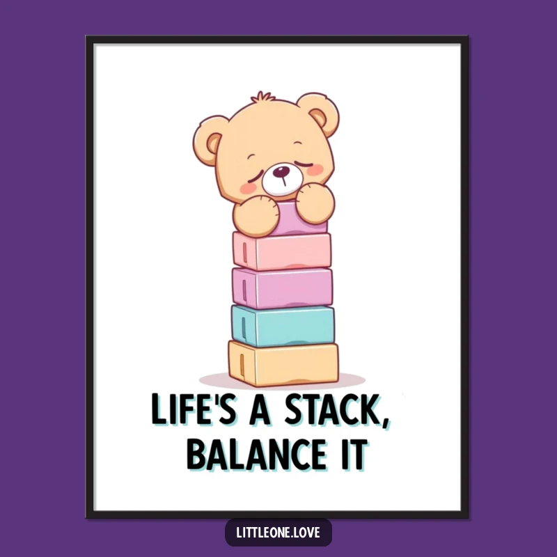 Funny Sleepy Bear Free Printable Wall Art - Humorous Downloadable Decor