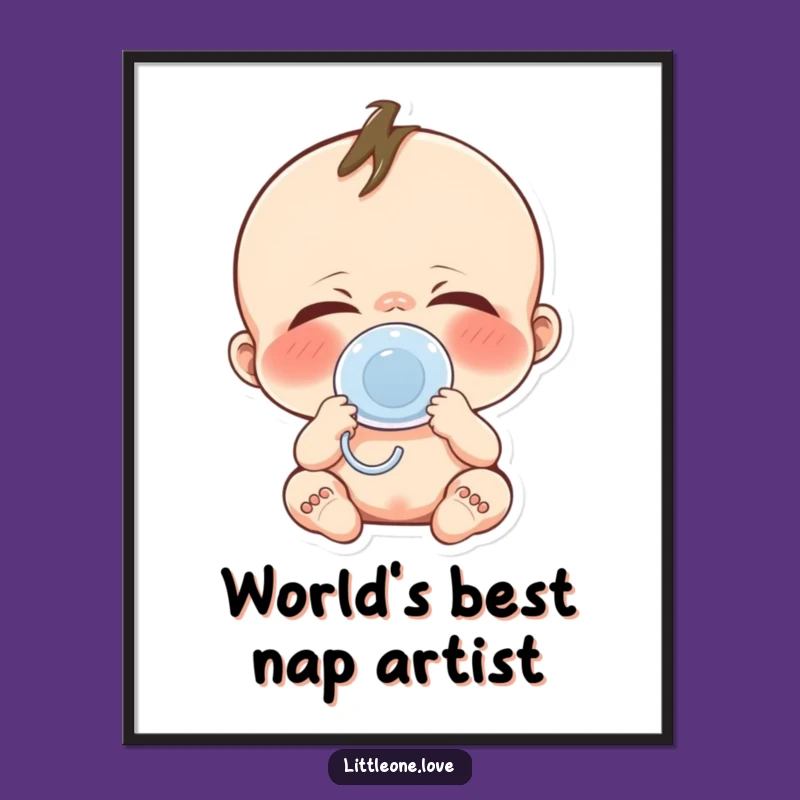 Free Printable Baby Yawn Wall Art - Cute Character Downloadable Humorous Nursery Decor