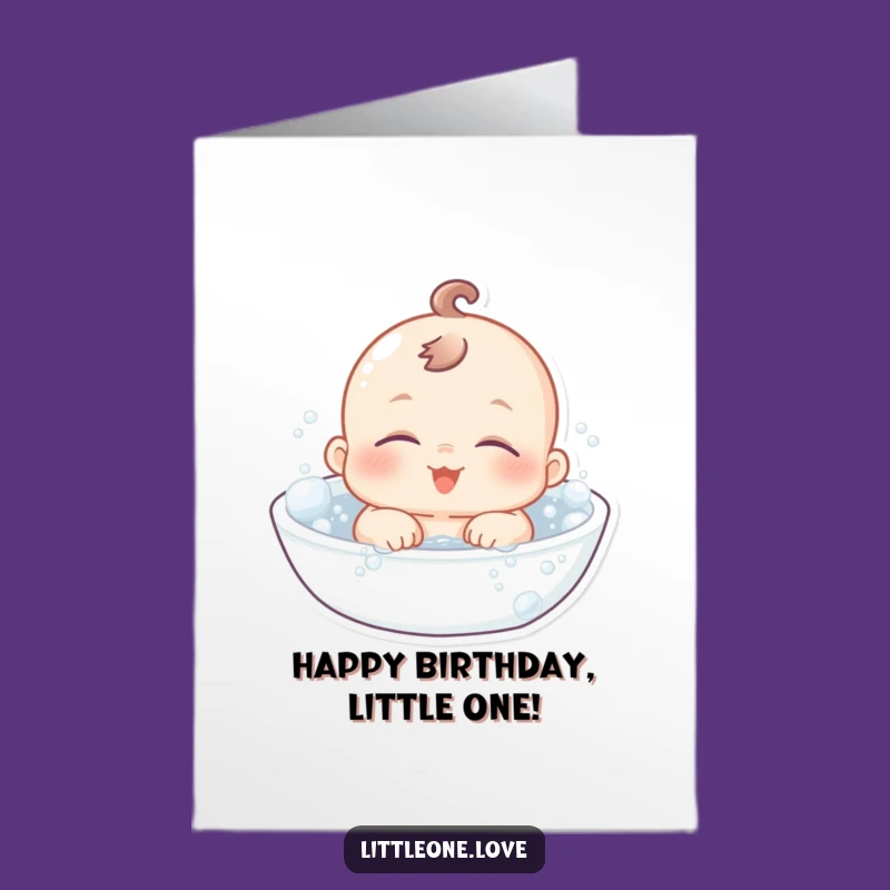 Free Printable Birthday Card: Bath Time Baby, Sweet Downloadable Gift