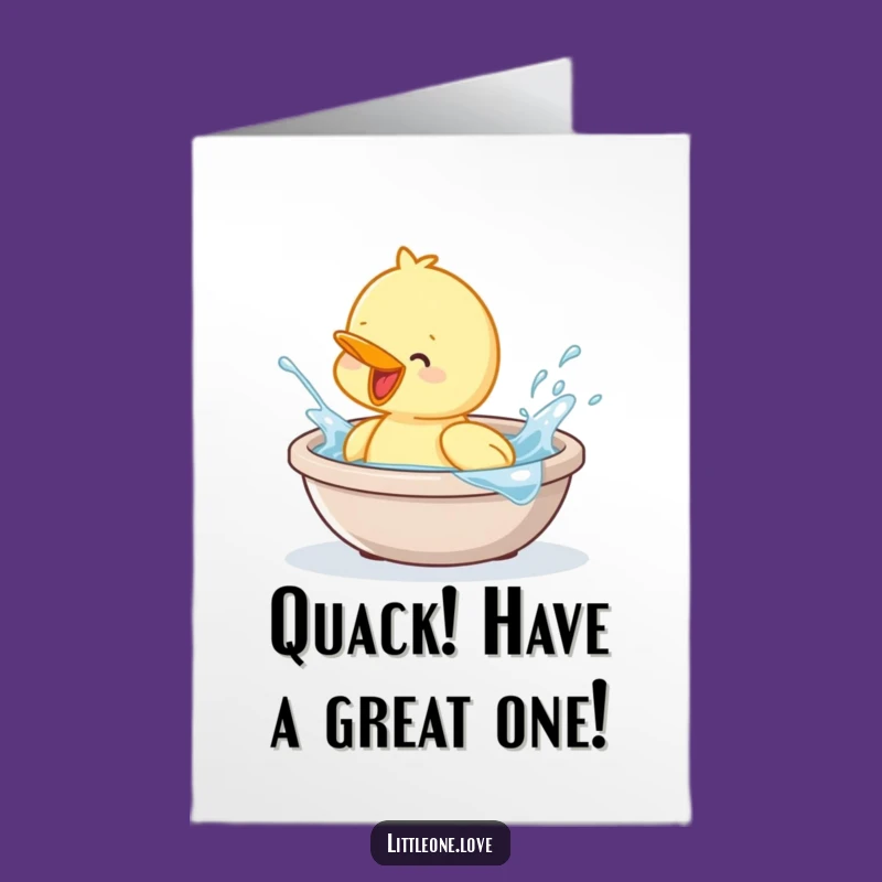 Splashing Duckling Free Printable Birthday Card - Fun DIY Downloadable Gift