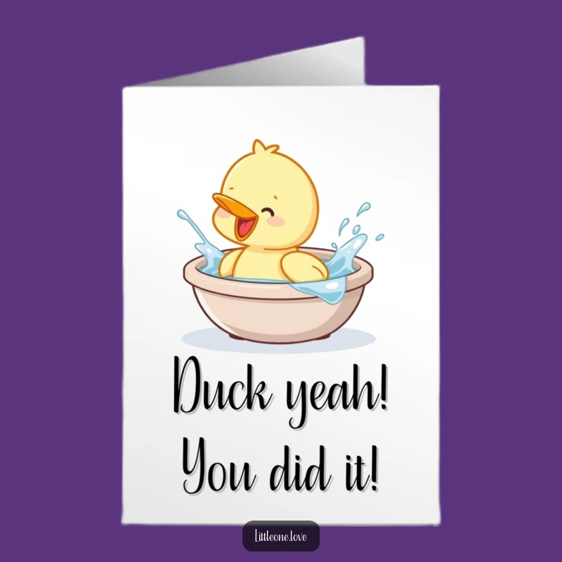 Playful Duckling Free Printable Congrats Card - Cute DIY Gift