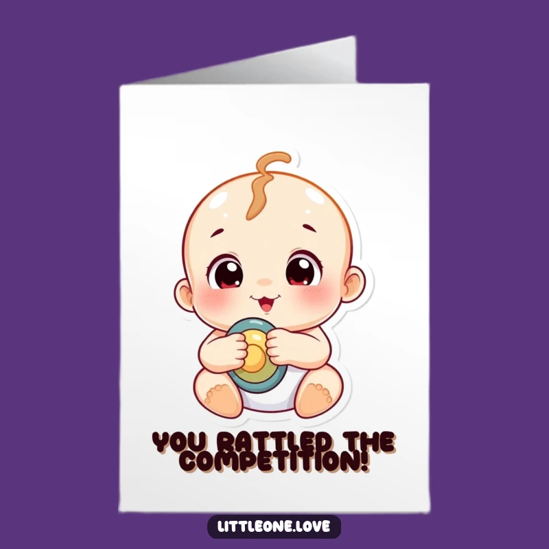 Free Printable Funny Baby Congratulations Card - Chubby Character DIY Downloadable Gift