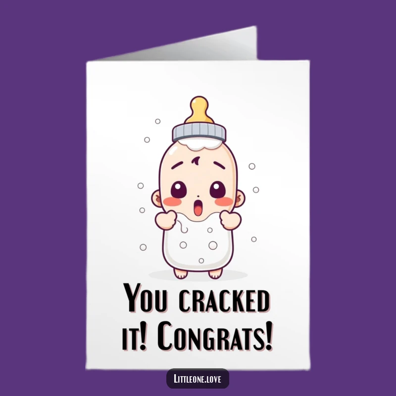 Surprised Baby Bottle Free Printable Congrats Card - Funny DIY Gift