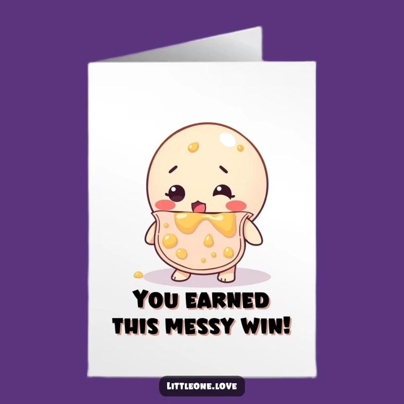 Funny Baby Food Ball Free Printable Congratulations Card - DIY Downloadable Gift