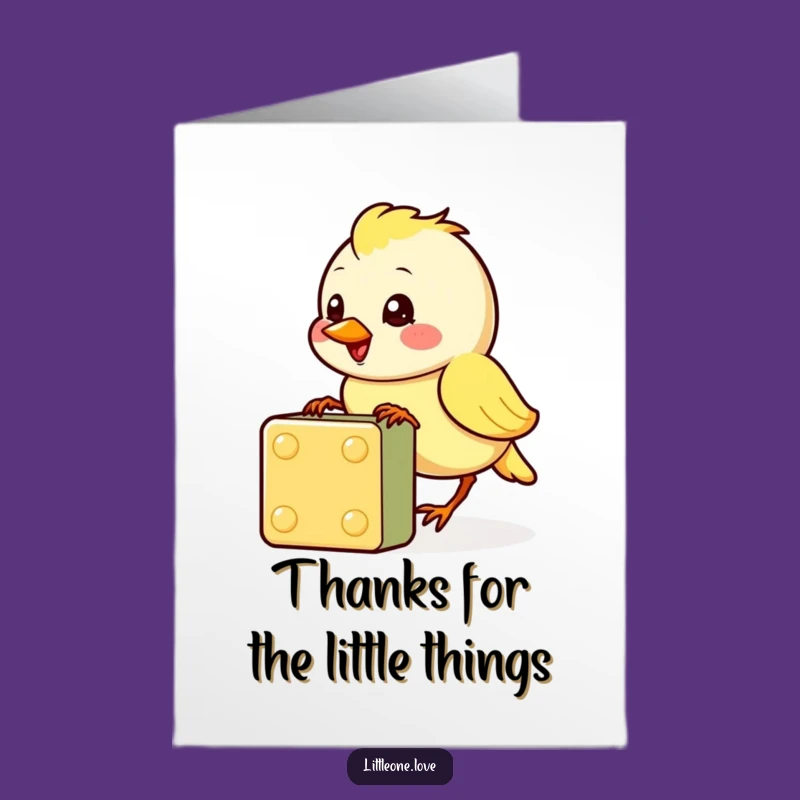 Baby Bird Thank You Card Free Printable with Cute Pecking Gratitude