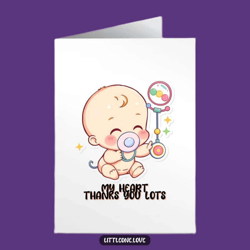 Free Printable Thank You Card: Giggling Baby, Playful Downloadable Gift